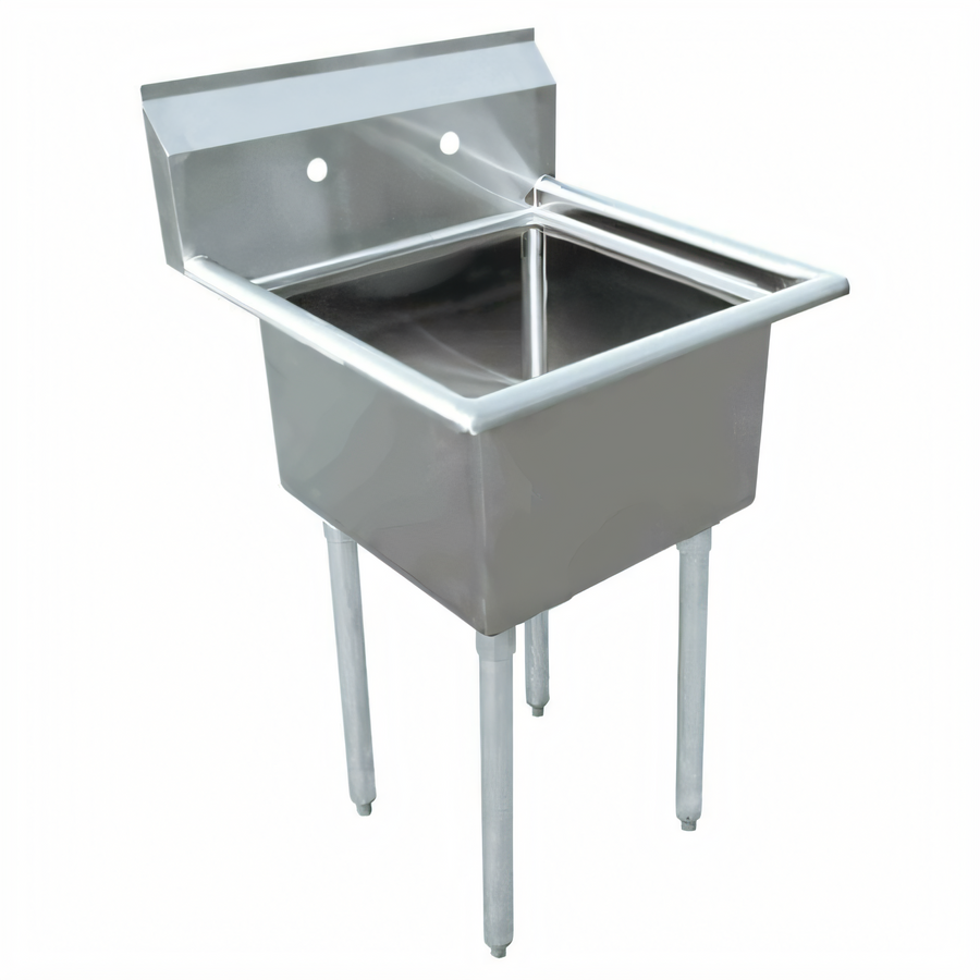 Product image #1 for Omcan USA 1-Compartment Pot Sink with 24 x 24 x 14 Inch Bowl, 304 Stainless Steel, Galvanized Legs, No Drainboard