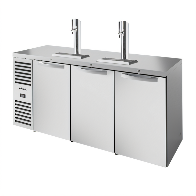 Product image #1 for True Premier Bar 84-Inch Three-Section Refrigerated Draft Bar Cooler with 2 Beer Columns