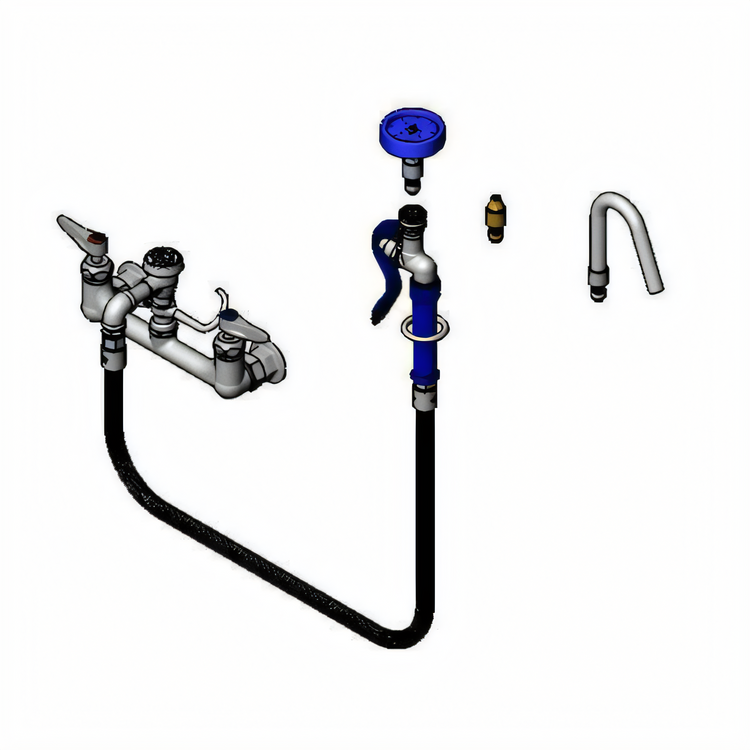 Product image #1 for T&S Brass Wall-Mount Pot Filler Faucet with Quick Disconnect Spray Valve, 8-Inch Centers