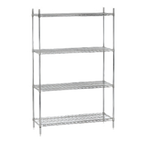 Thumbnail image #1 for Advance Tabco Special Value Series ECC-1436 Stationary 4-Shelf Wire Shelving Unit, 36 x 14 x 74 Inches, Chrome Finish