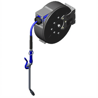 T&S Brass Enclosed Epoxy-Coated Retractable Hose Reel System with 3/8 Inch x 30 Foot Hose and Extended Spray Wand