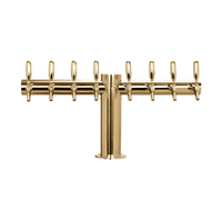 Metropolis T 8-Faucet Countertop Glycol-Cooled Draft Beer Tower, PVD Brass Finish