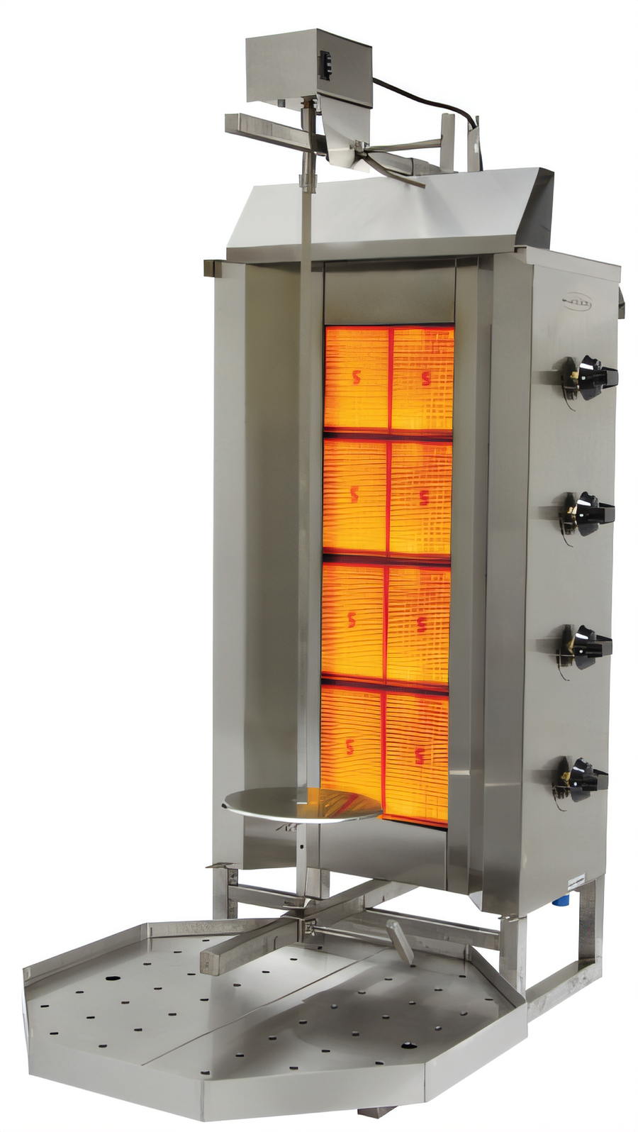 Product image #1 for Eurodib VGB4 Vertical Gas Gyro Broiler, 4 Double Burners, 176 lb Capacity, Natural Gas / LP Convertible