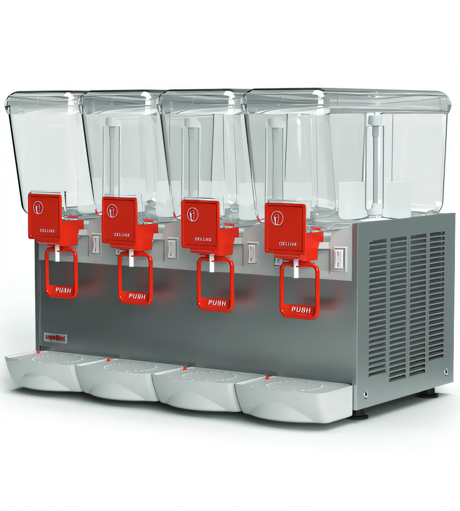 Product image #1 for Trento Ugolini Arctic Deluxe 4-Bowl Chilled Juice Dispenser, 5.3 Gallon Bowls, Magnetic Impeller, 115V