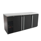 Thumbnail image #1 for Micro Matic USA Pro-Line MBB78-E 80-Inch Three-Section Refrigerated Back Bar Cabinet, 30.8 Cu. Ft., 3 Solid Locking Doors