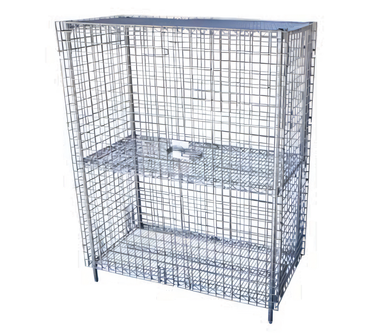 Product image #1 for Serv-Ware 48-Inch Chrome Wire Security Cage Shelving Unit with Lockable Double Doors