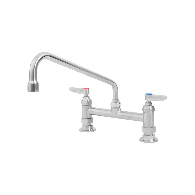 Product image #2 for EverSteel Stainless Steel Double Pantry Manual Mixing Faucet, 8-Inch Centers, Deck Mount, 12-Inch Swing Nozzle