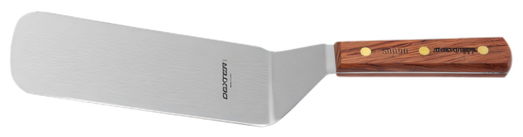 Product image #2 for Traditional 8-Inch x 3-Inch Stiff Offset Grill Turner with Stainless Steel Blade and Rosewood Handle