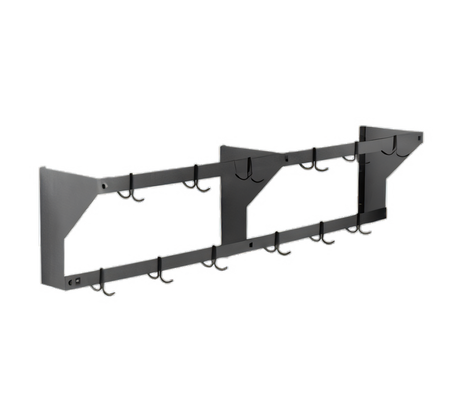 Product image #1 for Eagle Group WM72PR Wall-Mounted Stainless Steel Double-Bar Pot Rack with 12 Hooks, 72 Inch