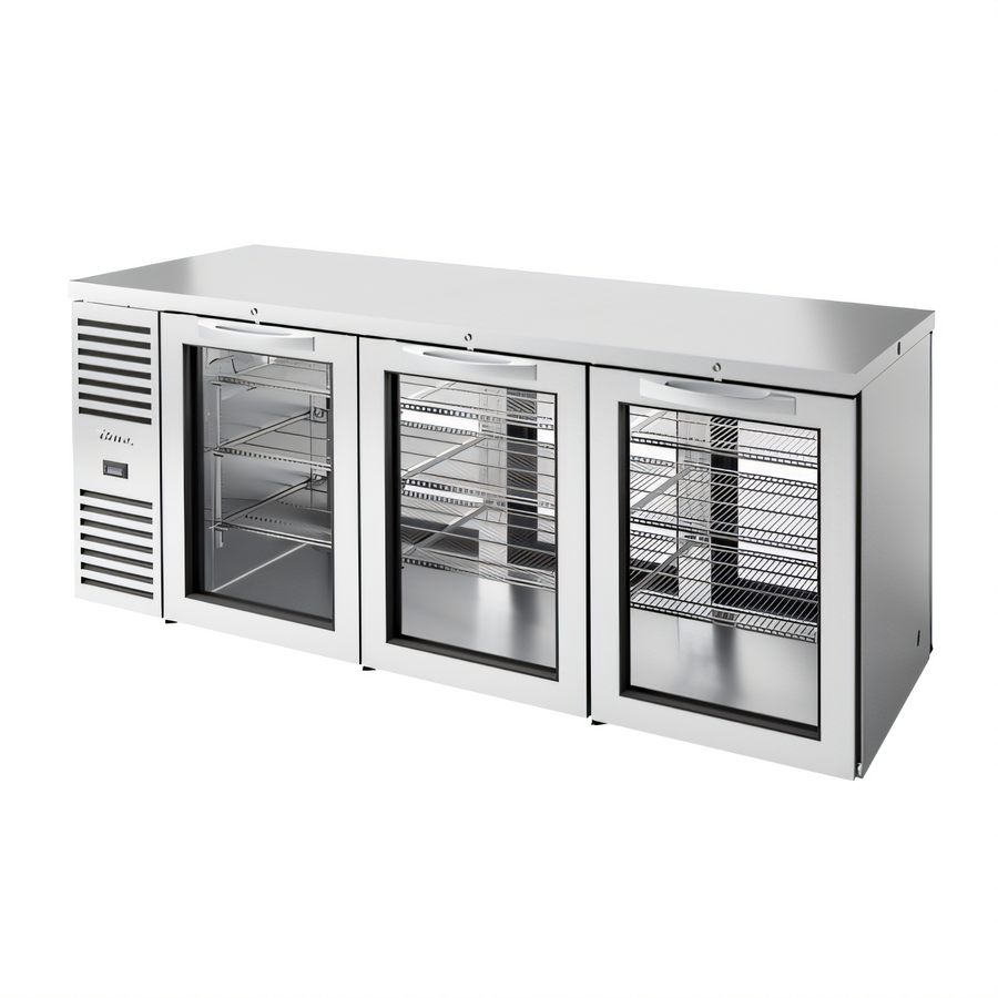 Product image #1 for True Premier Bar 84-Inch Three-Section Pass-Thru Refrigerated Back Bar Cooler with 6 Glass Doors