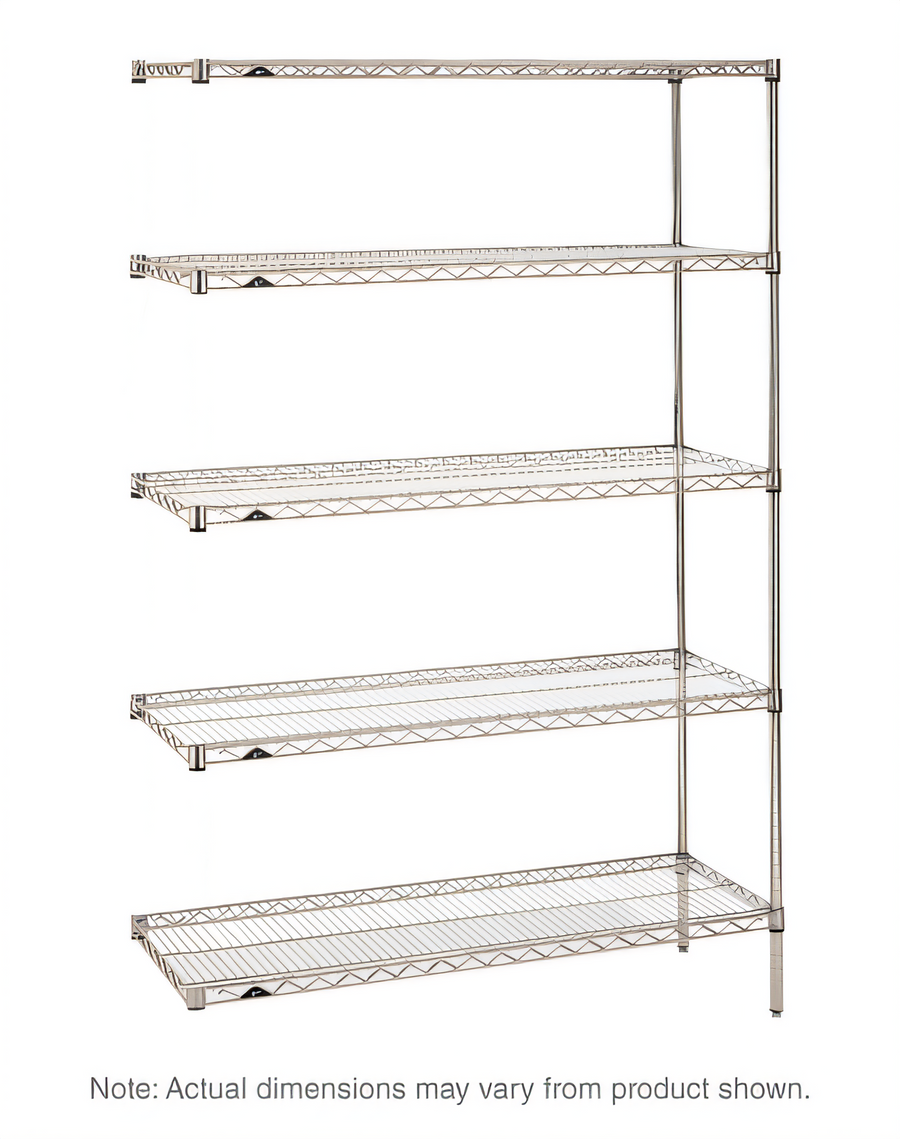 Product image #1 for Metro Super Erecta 5-Shelf Add-On Wire Shelving Unit, 48W x 18D x 74H, Brite Finish