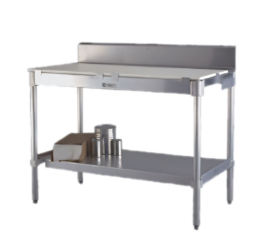 Product image #1 for New Age 84-Inch x 24-Inch Poly Top Work Table with 6-Inch Backsplash and Open Aluminum Base