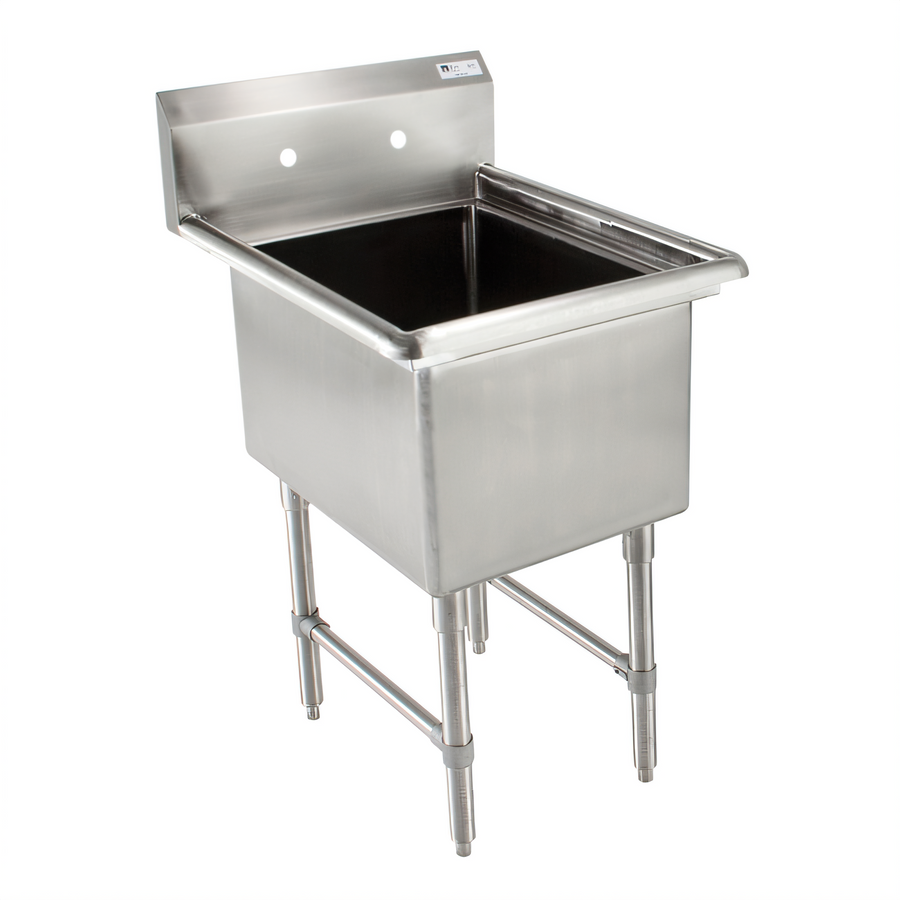 Product image #1 for John Boos Floor-Mounted Stainless Steel Mop Sink with 20 x 16 x 12 Inch Single Compartment and 10 Inch Boxed Backsplash