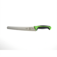 Mercer Culinary Millennia Colors 10-Inch Wide Wavy Edge Bread Knife, Green Handle