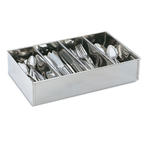 Thumbnail image #1 for Vollrath 99700 Stainless Steel 4-Compartment Rounded Cutlery Dispenser Bin Case of 6