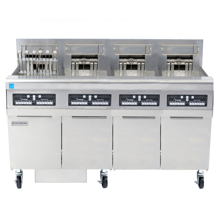 Product image #1 for Frymaster RE High Efficiency Electric Fryer Battery with Built-In Filtration, Four 50-lb. Open Frypots