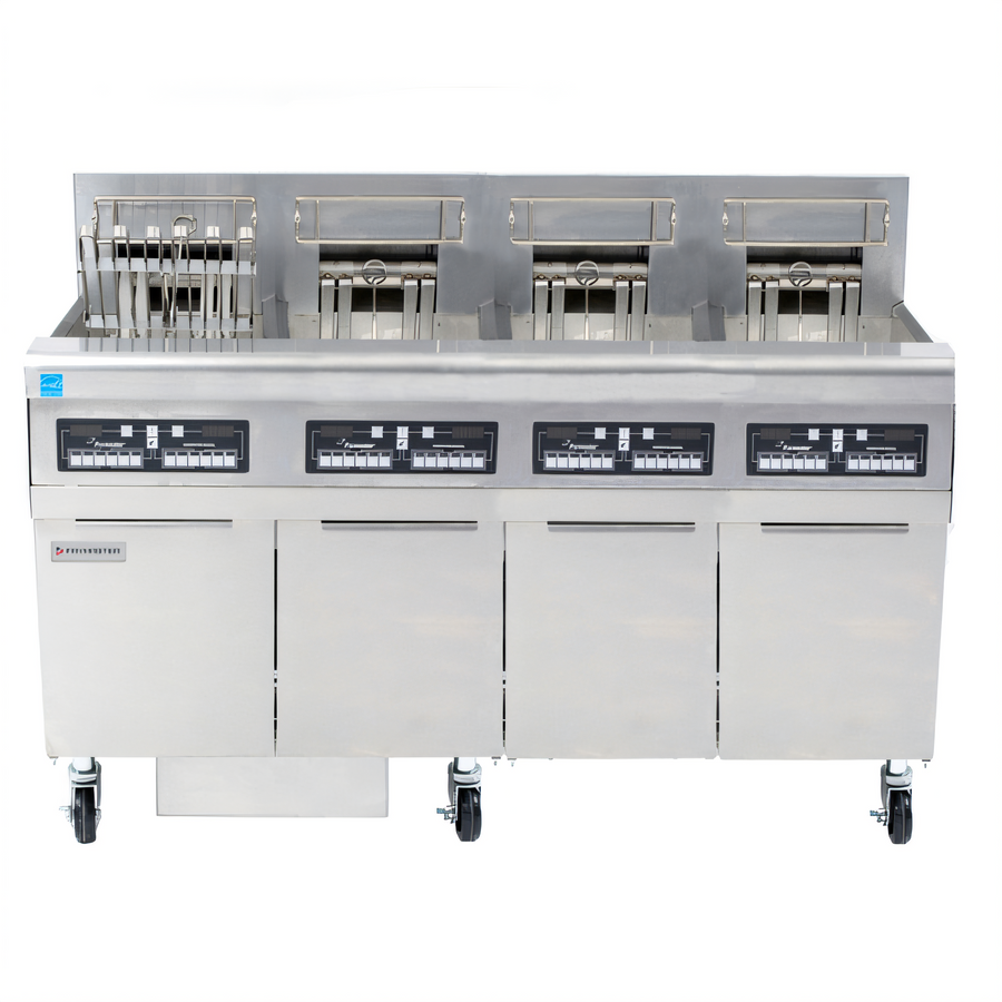 Product image #1 for Frymaster RE High Efficiency Electric Fryer Battery with Built-In Filtration, Four 50-lb. Open Frypots