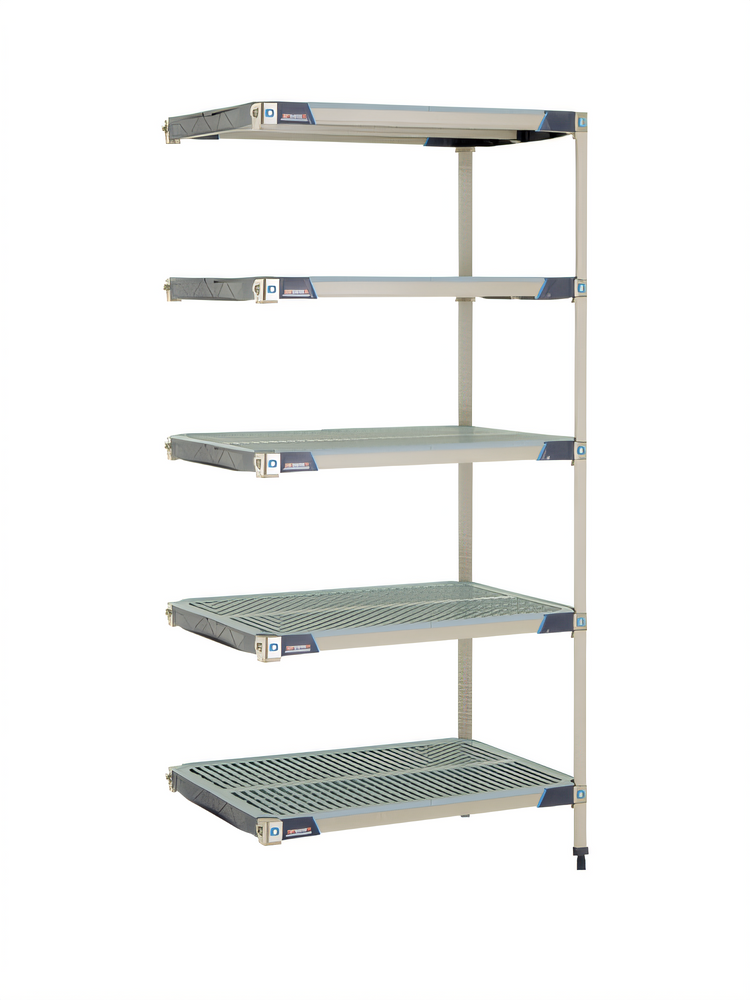 Product image #1 for MetroMax i 5-Shelf Add-On Polymer Shelving Unit, 36W x 24D x 74H, Blue