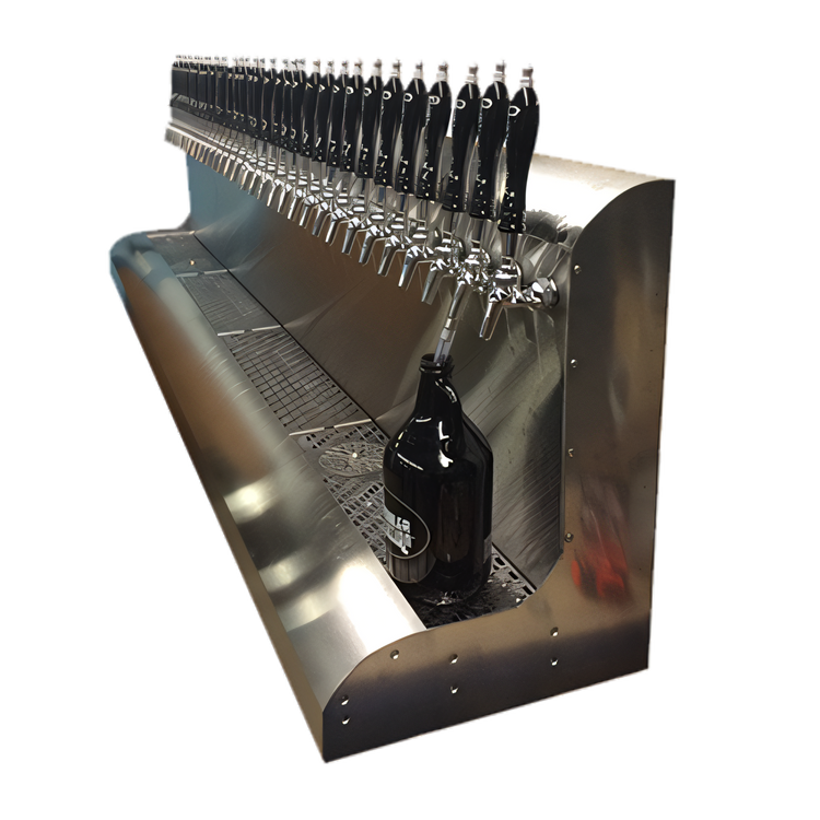 Product image #1 for Perlick 90-Inch 30-Faucet Modular Wall-Mount Glycol-Cooled Stainless Steel Draft Beer Dispensing Tower, Rear Lead Exit