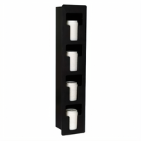 Dispense-Rite FMVL-4 Built-In 4-Section Black Polystyrene Lid Dispenser