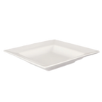 Thumbnail image #1 for Crestware Quattro QUA82 10-Inch Square Deep Wide-Rim Ceramic Platter, Pearl White Case of 12