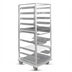 Thumbnail image #1 for FWE Universal Adjustable Open-Sided Aluminum Tray-Pan Rack, Mobile, 65-Inch High, 12-Tray/24-Pan Capacity