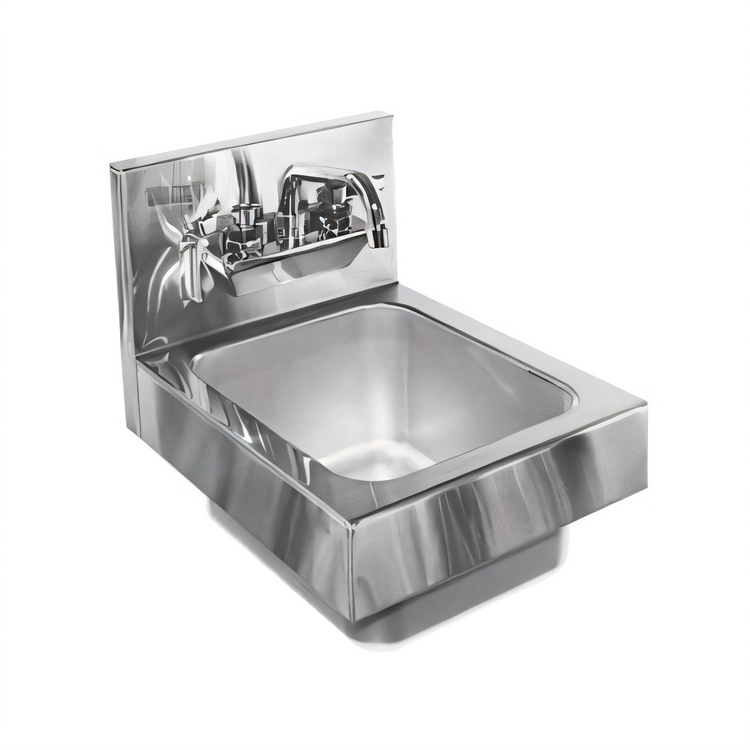Product image #1 for Glastender 12-Inch Wall-Mount Stainless Steel Hand Sink with 6-Inch Deep Bowl and Splash-Mount Gooseneck Faucet
