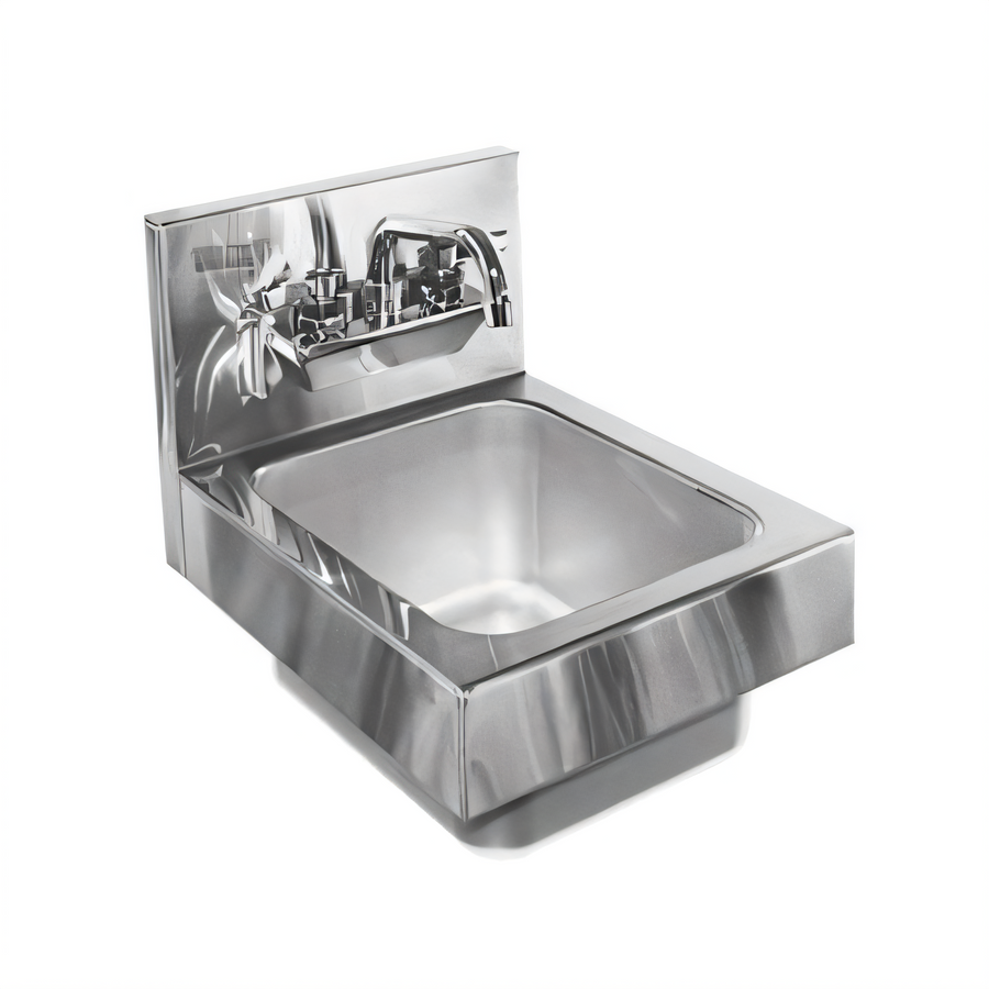 Product image #1 for Glastender 12-Inch Wall-Mount Stainless Steel Hand Sink with 6-Inch Deep Bowl and Splash-Mount Gooseneck Faucet