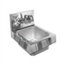 Thumbnail image #1 for Glastender 12-Inch Wall-Mount Stainless Steel Hand Sink with 6-Inch Deep Bowl and Splash-Mount Gooseneck Faucet