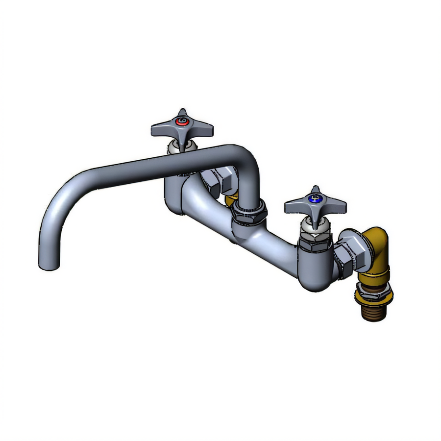 Product image #1 for Big-Flo Wall Mount Kettle and Pot Sink Mixing Faucet with 12-Inch Swing Nozzle