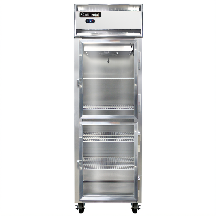 Product image #1 for Continental Refrigerator 1FSNSSGDHD One-Section Shallow Depth Display Freezer with Half Hinged Glass Doors