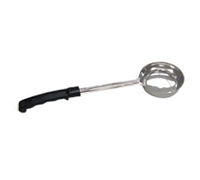 6 oz Solid One-Piece Portion Control Ladle with Black Plastic Handle