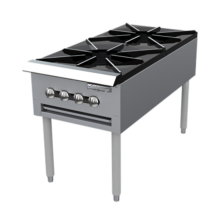 Product image #1 for Garland Regal Series 18-Inch Wide Gas Double Stock Pot Range with 2 Front-to-Back Burners, Manual Controls, Standing Pilot, and 90,000 BTU
