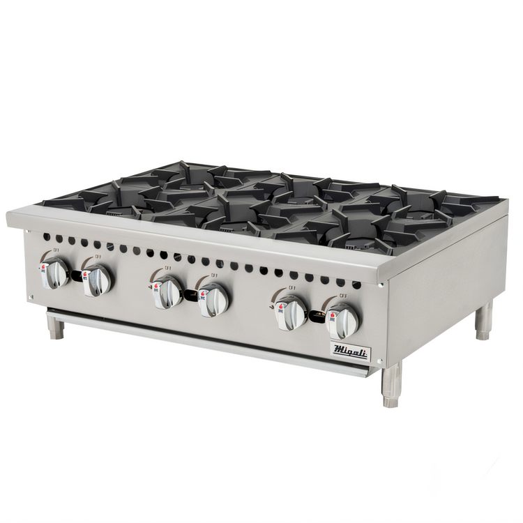 Product image #1 for Migali Competitor Series® 36-Inch Countertop 6-Burner Heavy-Duty Gas Hot Plate
