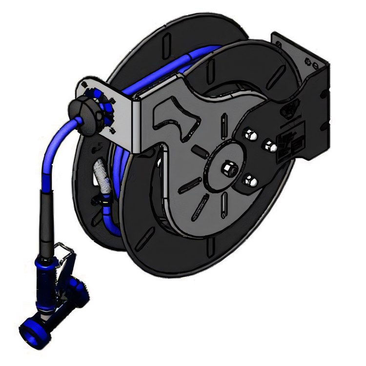 Product image #1 for Open Epoxy-Coated Retractable Hose Reel System with 3/8-Inch x 50-Foot Hose and Rear Trigger Spray Valve