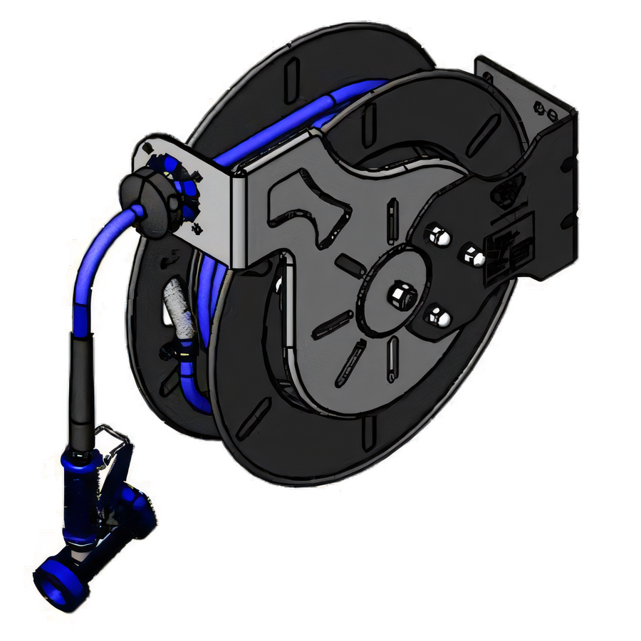 Product image #1 for Open Epoxy-Coated Retractable Hose Reel System with 3/8-Inch x 50-Foot Hose and Rear Trigger Spray Valve