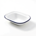 Thumbnail image #1 for American Metalcraft 8 oz. Oblong Enamelware Bowl, White with Blue Rim