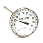 Thumbnail image #1 for Taylor Precision Bitherm 6235J Stainless Steel Pocket Dial Thermometer, 2-Inch Display, 8-Inch Stem, -10° to 110°C Case of 50