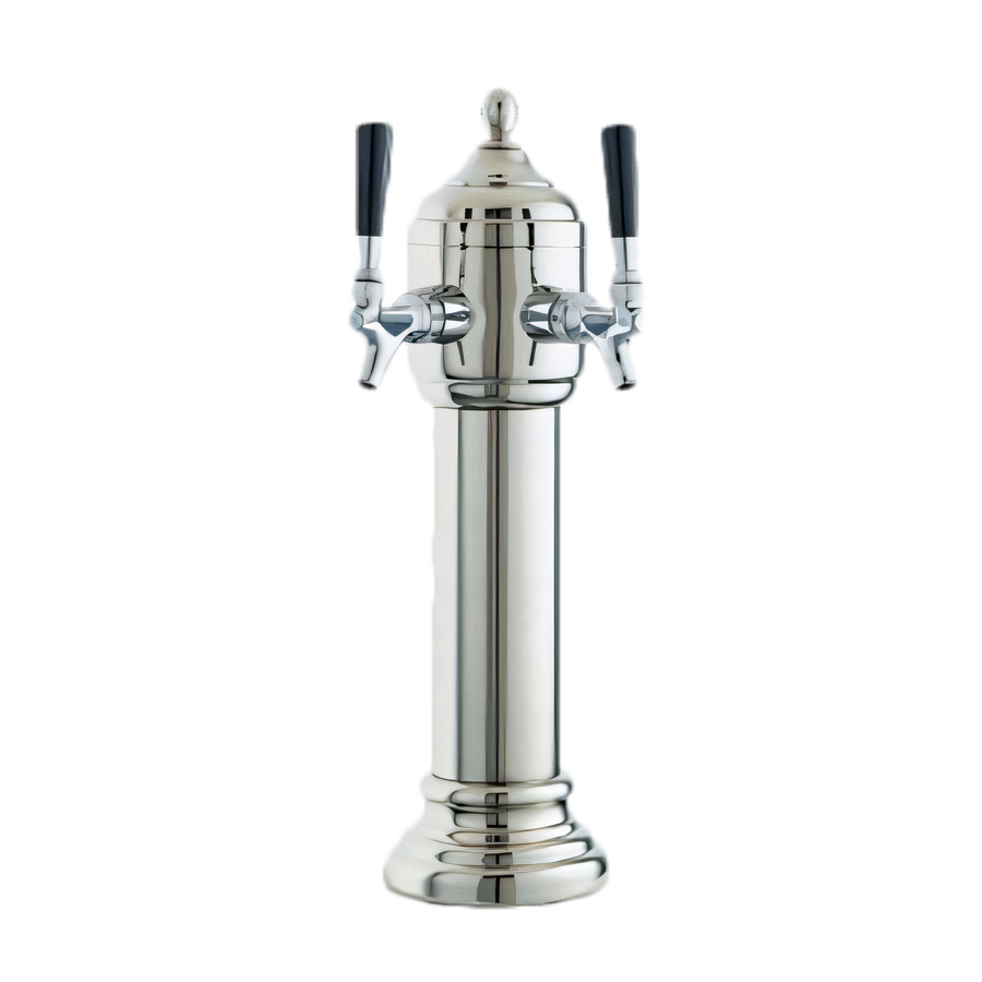 Product image #1 for Perlick Napoli 2-Faucet Glycol-Cooled Countertop Draft Beer Tower, Polished Chrome