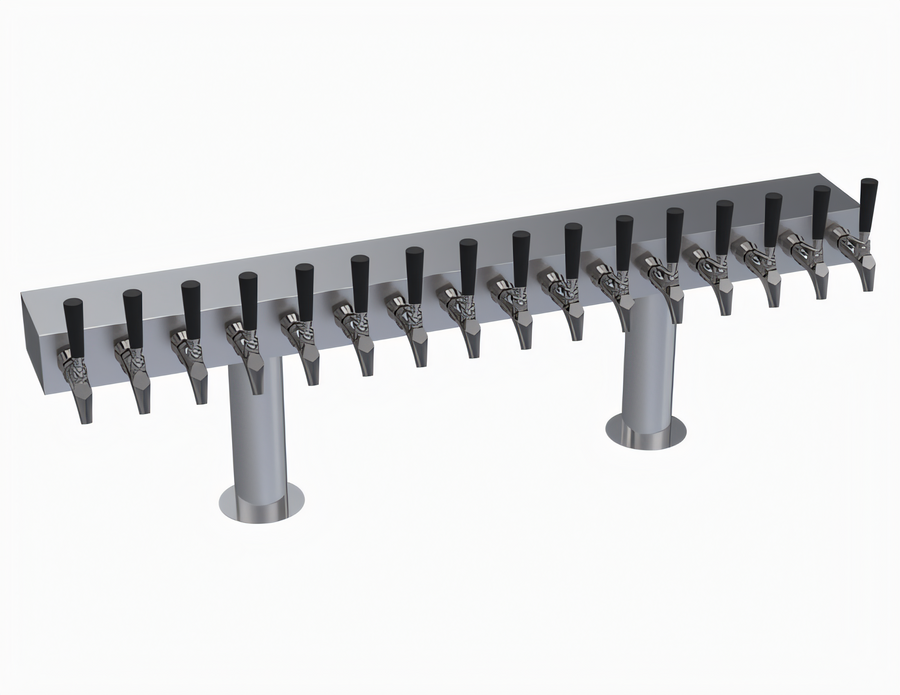 Product image #1 for Krowne Double T-Head 16-Faucet Glycol-Cooled Countertop Beer Tower