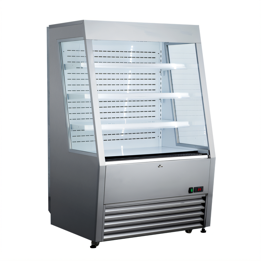 Product image #1 for Black Diamond Stainless Steel Vertical Air Curtain Merchandiser, 11 Cu. Ft., 3 Shelves