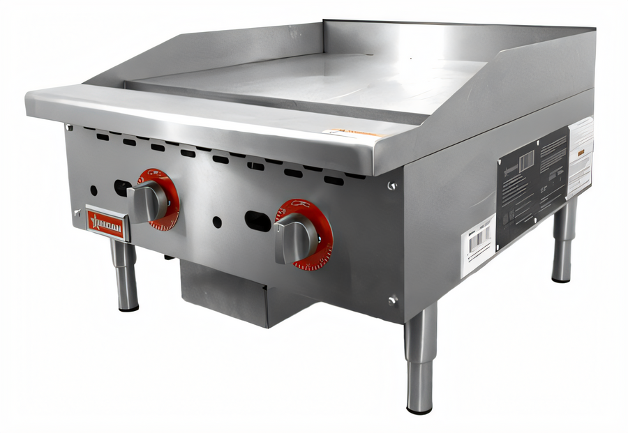 Product image #1 for 24-Inch Countertop Natural Gas Griddle with 1-Inch Polished Steel Plate, Thermostatic Control, 56,000 BTU