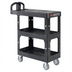 Thumbnail image #1 for BRUTE Heavy Duty Small 3-Shelf Open Base Utility Bus Cart, Black