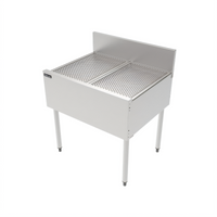 Top Shelf TSF Series 30 Inch x 24 Inch Freestanding Underbar Drainboard with Backsplash
