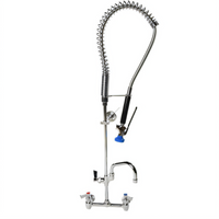 Fisher Pre-Rinse Unit with Add-On Faucet, 8-Inch Wall Mount, Flexible Gooseneck