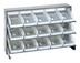 Thumbnail image #1 for Quantum Sloped Bench-Style Pick Rack with 3 Shelves and 15 Clear Bins, 36 Inch Wide