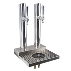 Thumbnail image #1 for Micro Matic USA Skyline BS-SKY-2PSSKR Countertop 2-Faucet Glycol-Cooled Draft Beer Station with Glass Rinser, Polished Stainless Steel