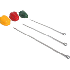 Thumbnail image #1 for Town Equipment 22816 Kabob Skewer, 16"L x 1/4"W, 18-8 Stainless Steel, Pointed End with Ring