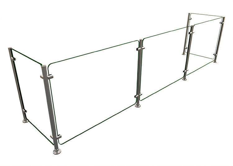 Product image #1 for Hatco Flav-R-Shield EP5-96 Single-Sided Full-Service Pass-Over Sneeze Guard, 96-Inch W x 18-Inch D x 25-Inch H