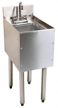 Glastender CHOICE 12-Inch Stainless Steel Underbar Wet Waste Sink Unit with Gooseneck Faucet